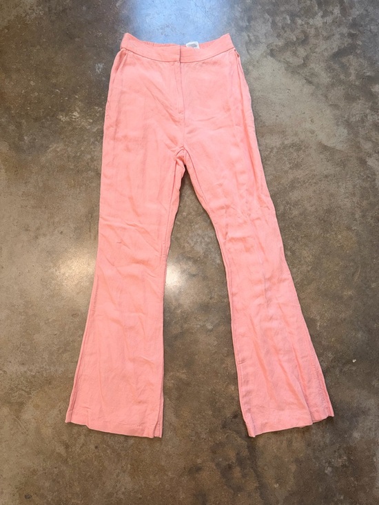 H&M Pants - NWT - Linen Blend Flare Pants Coral Pink High Rise Summer Wide Leg - Size 4